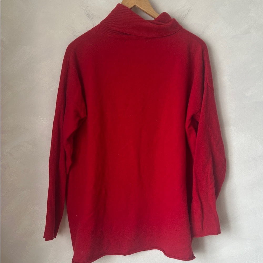 BELLINA Cashmere & Merino Wool Blend Turtleneck Sweater Winter red - Picture 9 of 9